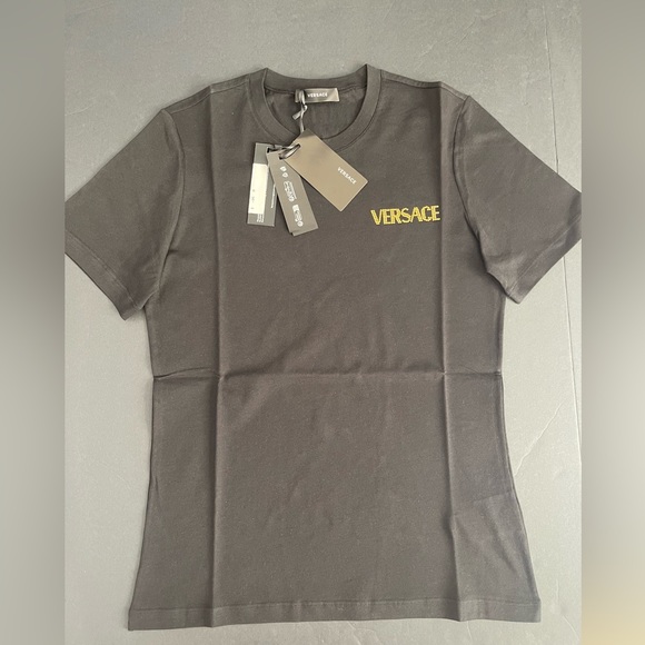 NEW VERSACE CRYSTAL LOGO T-SHIRT BLACK - Picture 6 of 13